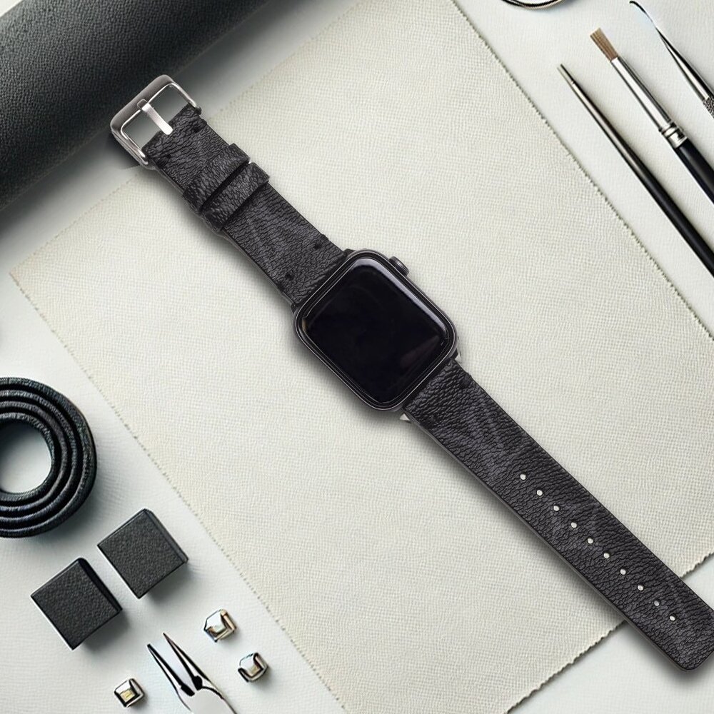 LV Black DESIGNER Apple Watch Band Series 1 2 3 4 5 6 7 8 9 10 SE ULTRA 2